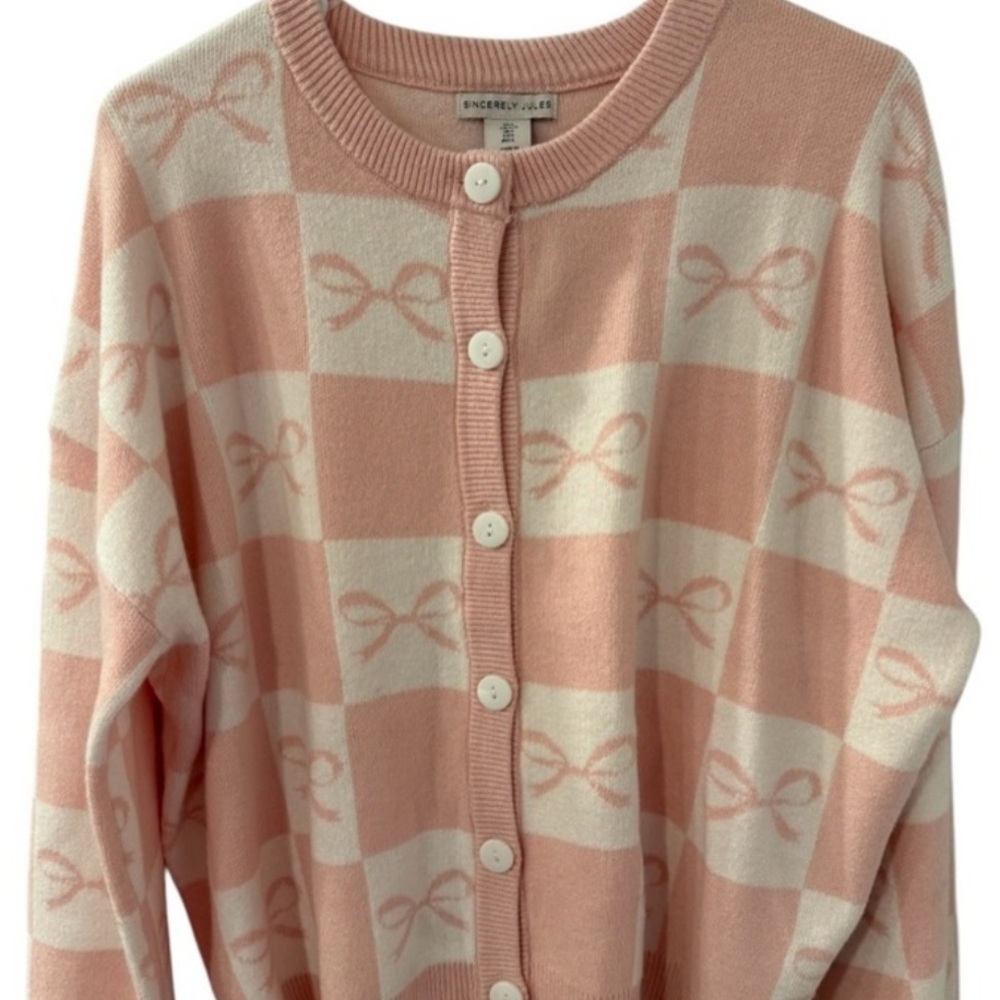 Forever 21 Pink and Cream Cardigan